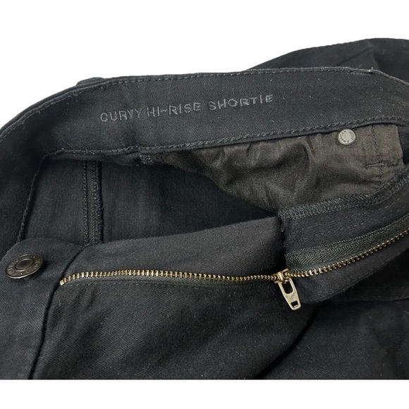 American Eagle Black Women's Ne(x)t Level Stretch Curvy Hi Rise Shortie Shorts - Picture 9 of 9